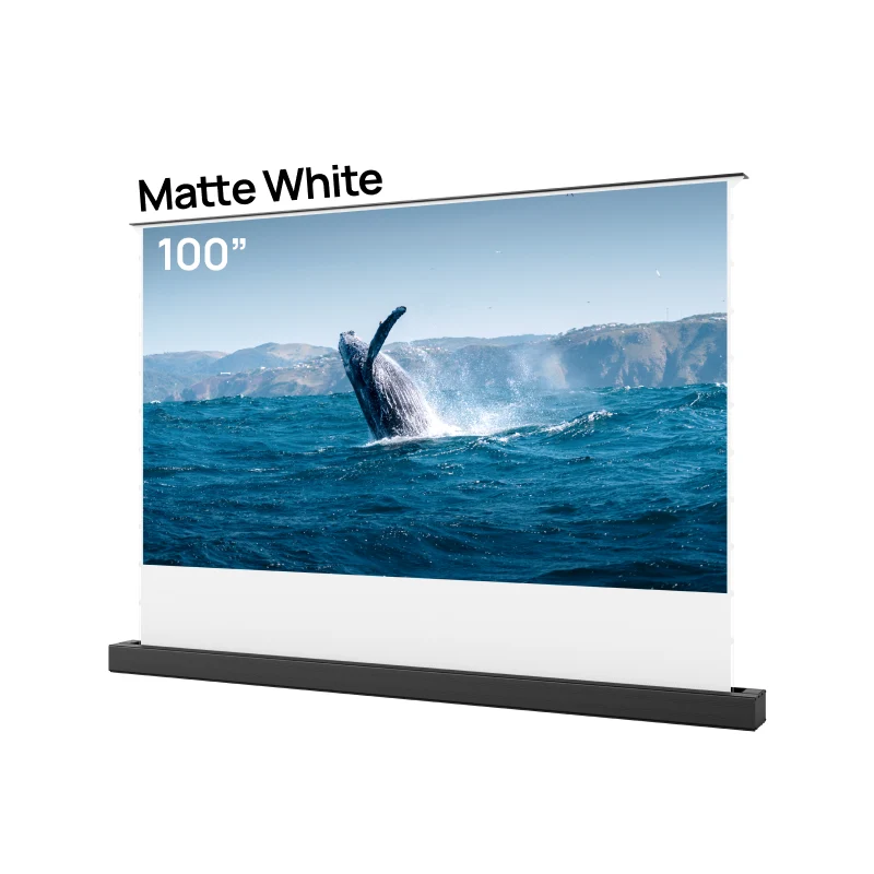 100''-120'' Matte White Motorized Floor Rising Screen - 120"