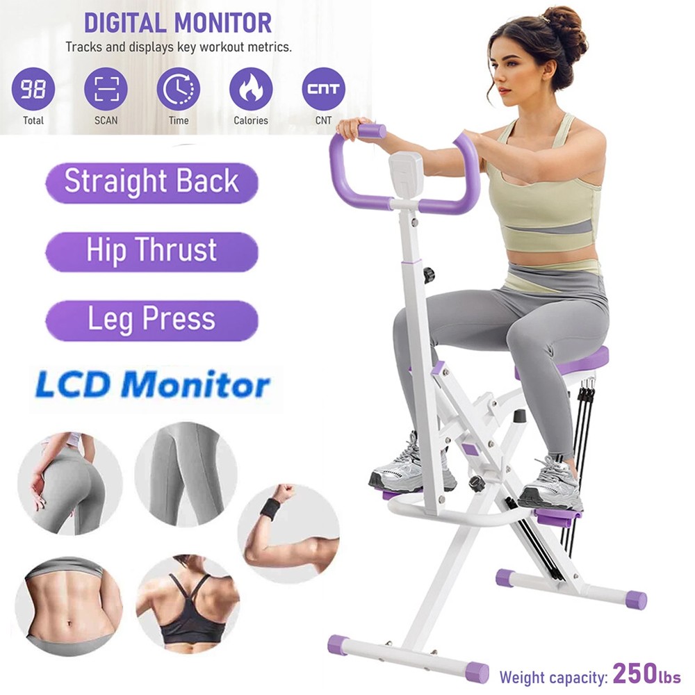Squat Rowing Machine Foldable Exercise Equipment Glutes&Leg Home Workout Machine