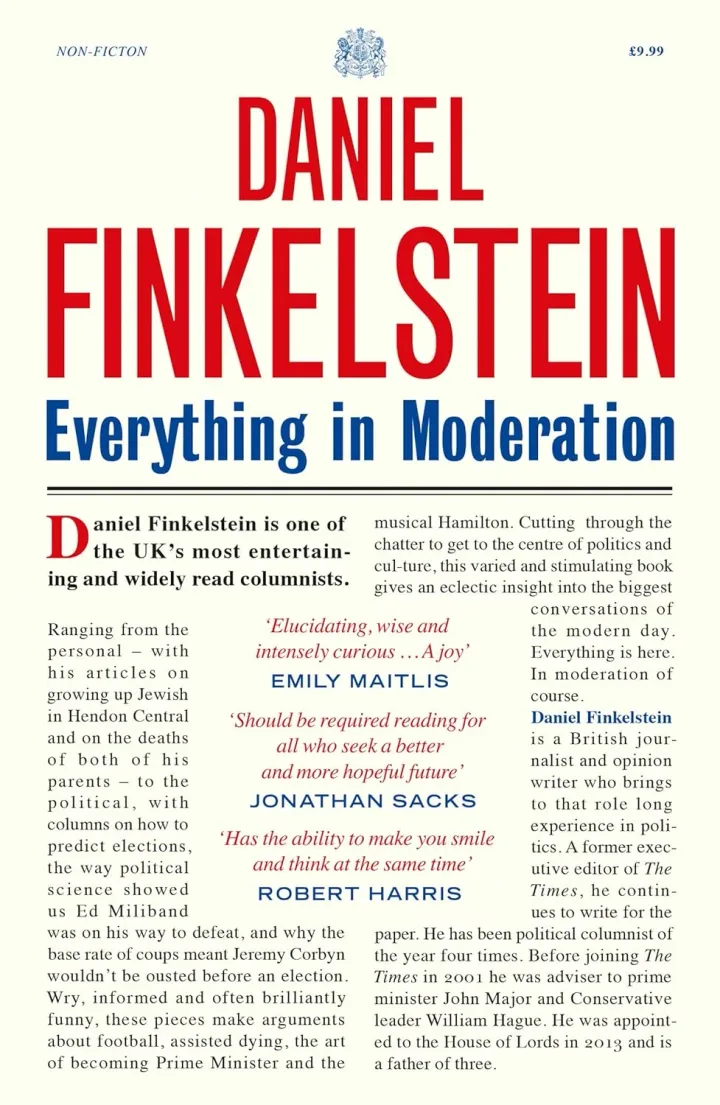 Everything in Moderation: Daniel Finkelstein's Greatest Times Columns - Non Fiction - Paperback