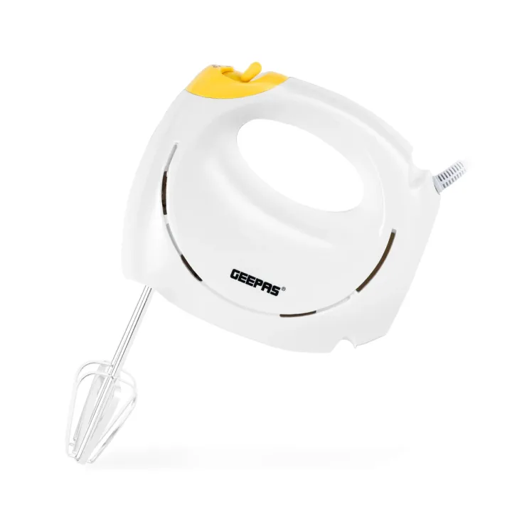Geepas | For you. For life. 7-Speed White Turbo Hand Mixer With Whisk Attachment