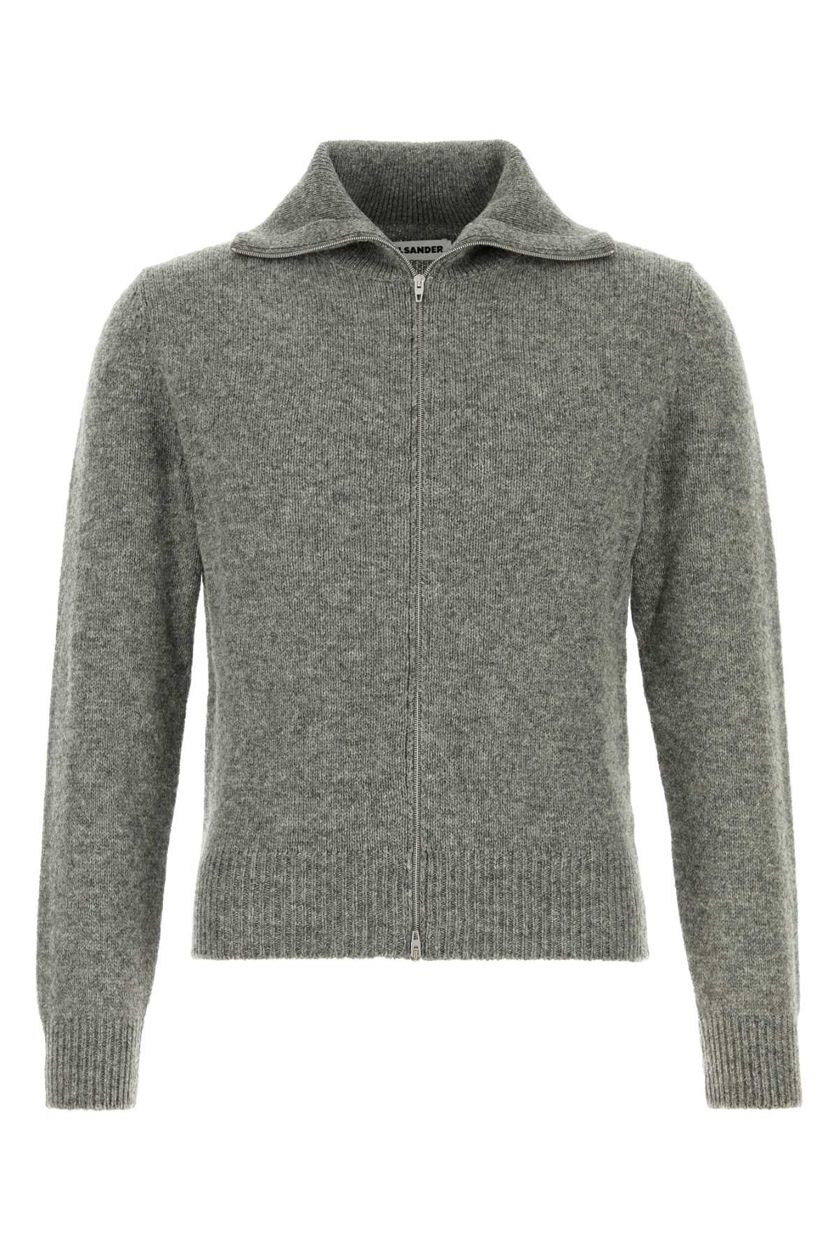 Men's Wool Blend Cardigan Gray Nylon