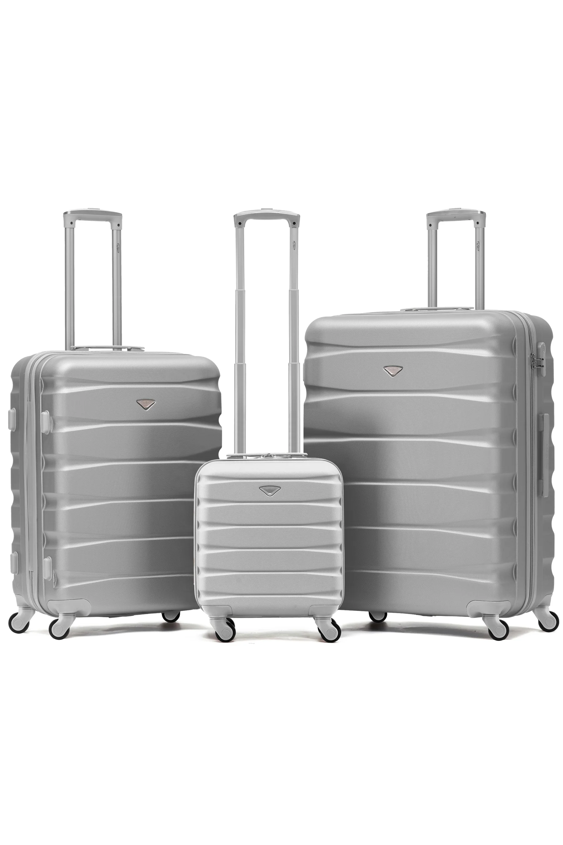 SAFIR 3-Piece Suitcase Set (45x36x20cm + Medium + Large) - Silver / Set of 3