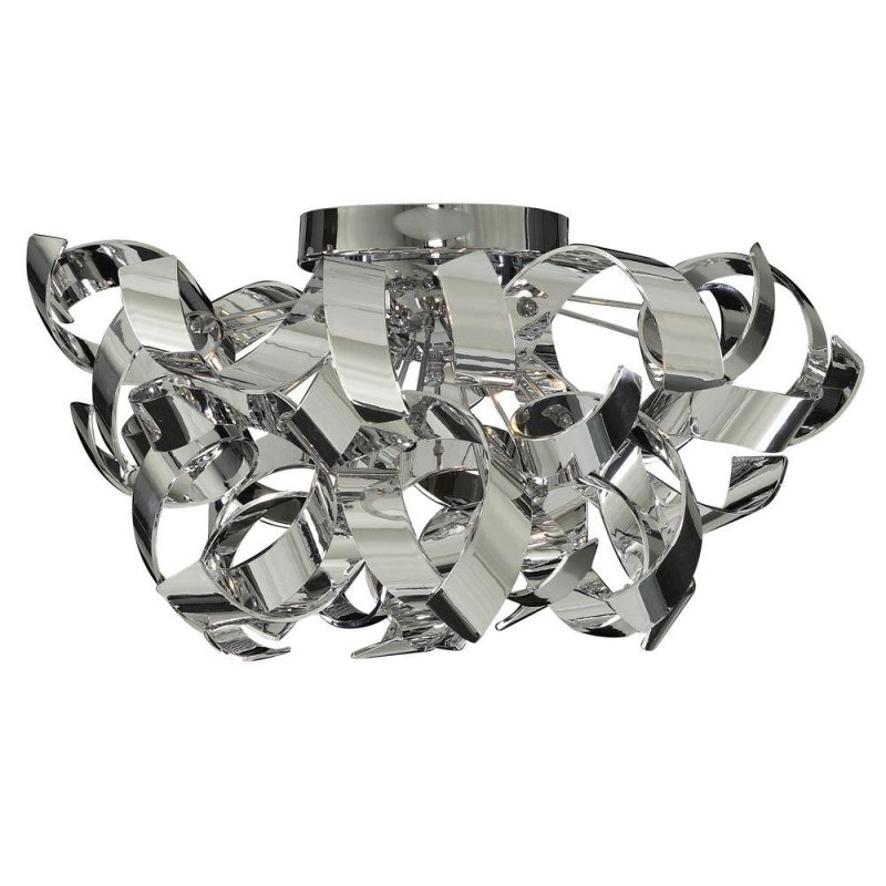Searchlight Lighting Searchlight 4973-3CC Curls Semi Flush Three Light Ceiling Light In Polished Chrome With Glass