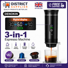 DENOKIN Portable Espresso Coffee Machine With Digital Display 3-in-1 Capsule Co