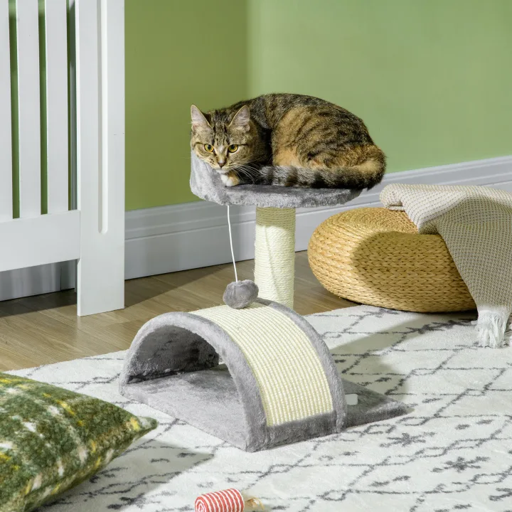 Cat Tree, Kitten Scratcher Activity Centre, with Sisal Scratching Post, Toy Ball