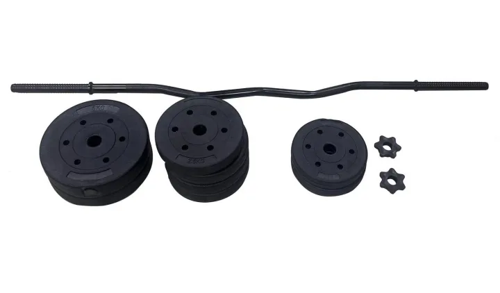 Argos Opti Z Curl Vinyl Barbell Weight Set 25kg Home Gym Strength Training