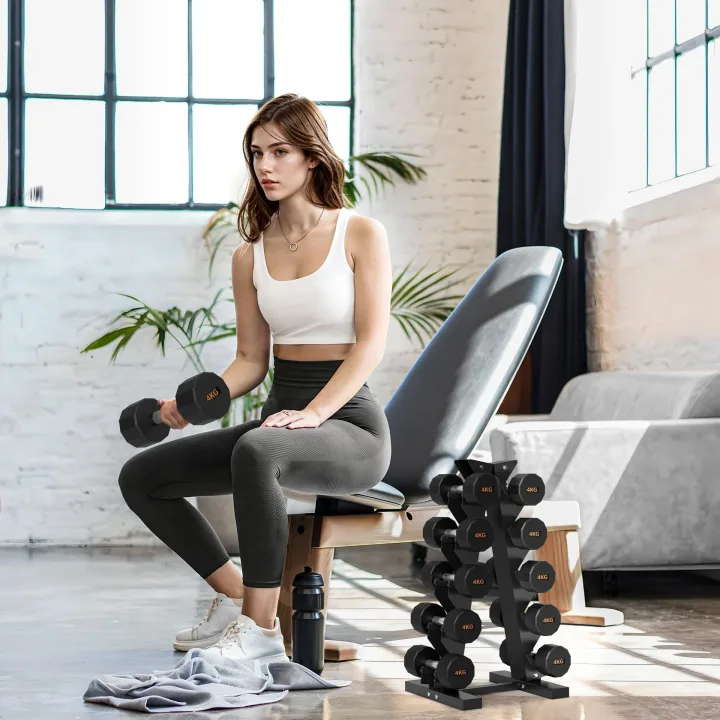 SPORTNOW Five-Tier Dumbbell Storage Rack, for Home Gym Exercise