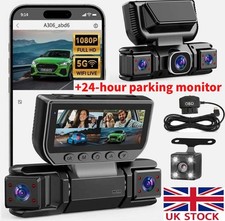 5G WiFi Dash Cam 4 Channel 360° Front Rear Inside Dash Cam HD 1080P Car Camera