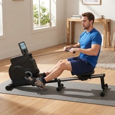 Dual-Action Magnetic Rowing Machine: 8 Levels, Foldable & Quiet for Home Gym