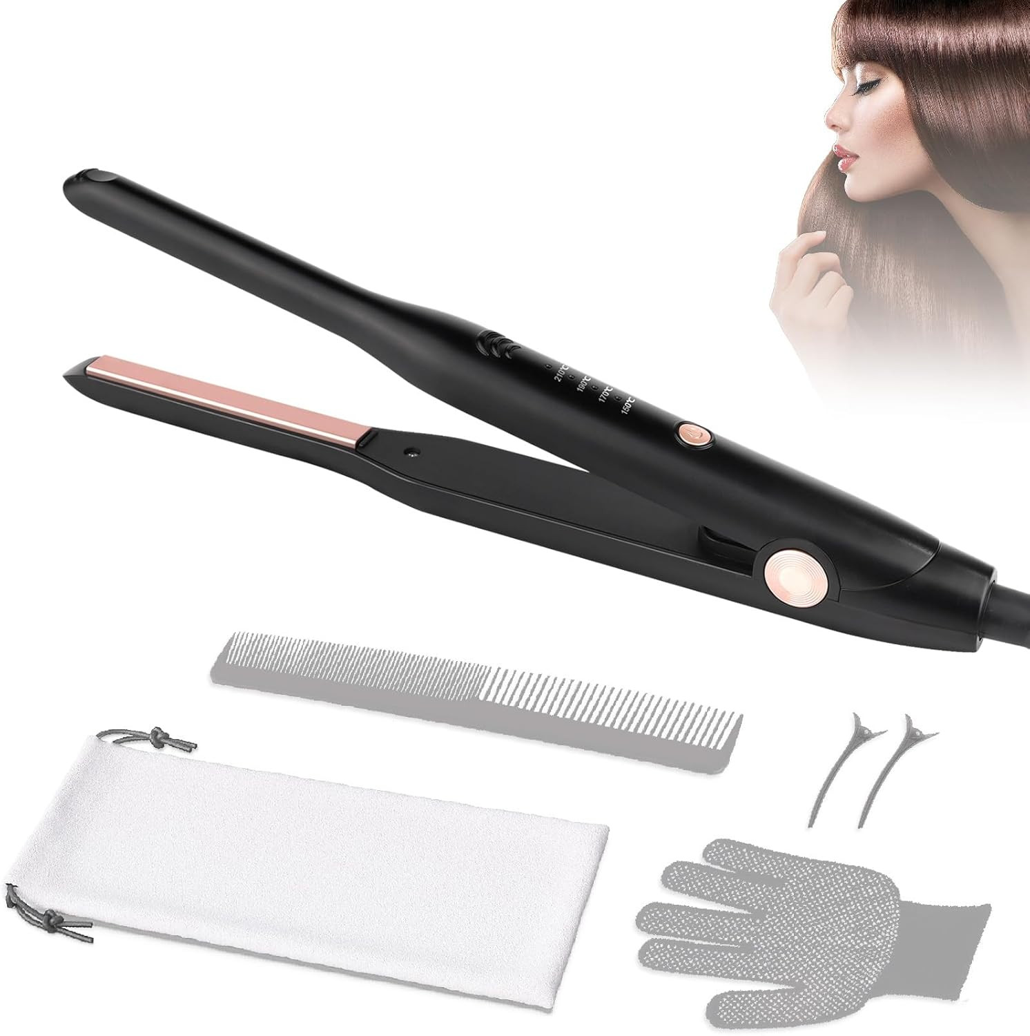 Hair Straightener, Pencil Straighteners for Short Hair, Mini Hair Straighteners