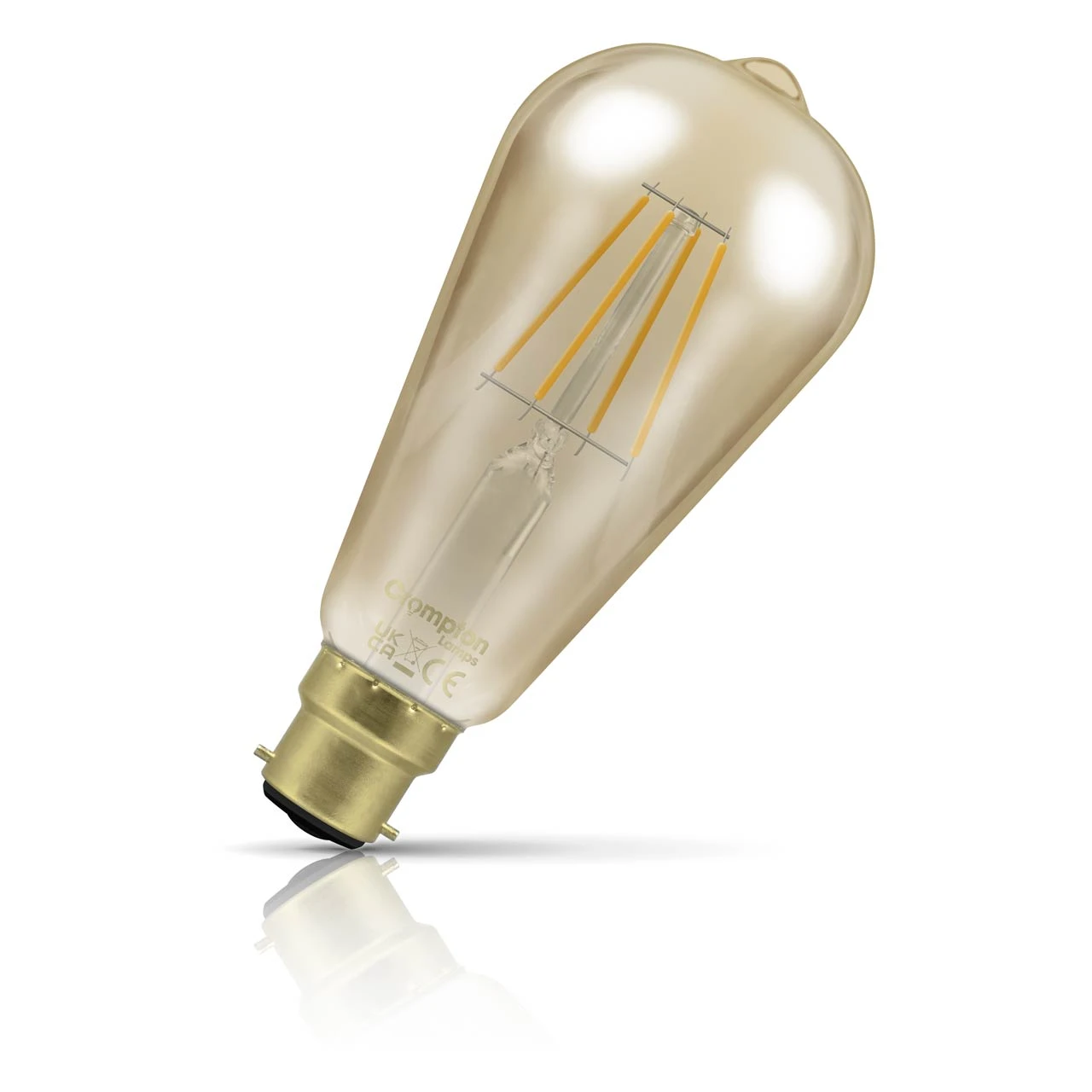 Crompton Lamps Crompton ST64 LED Squirrel Cage Light Bulb B22 4.5W (35W Eqv) Dim Extra Warm White Antique Filament Bayonet Vintage Edison