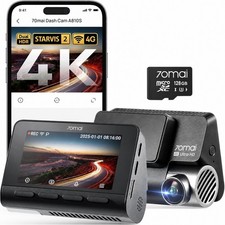 70mai A810S 4K Front Dash Cam GPS WiFi HDR ADAS Voice Control 128GB SD Card