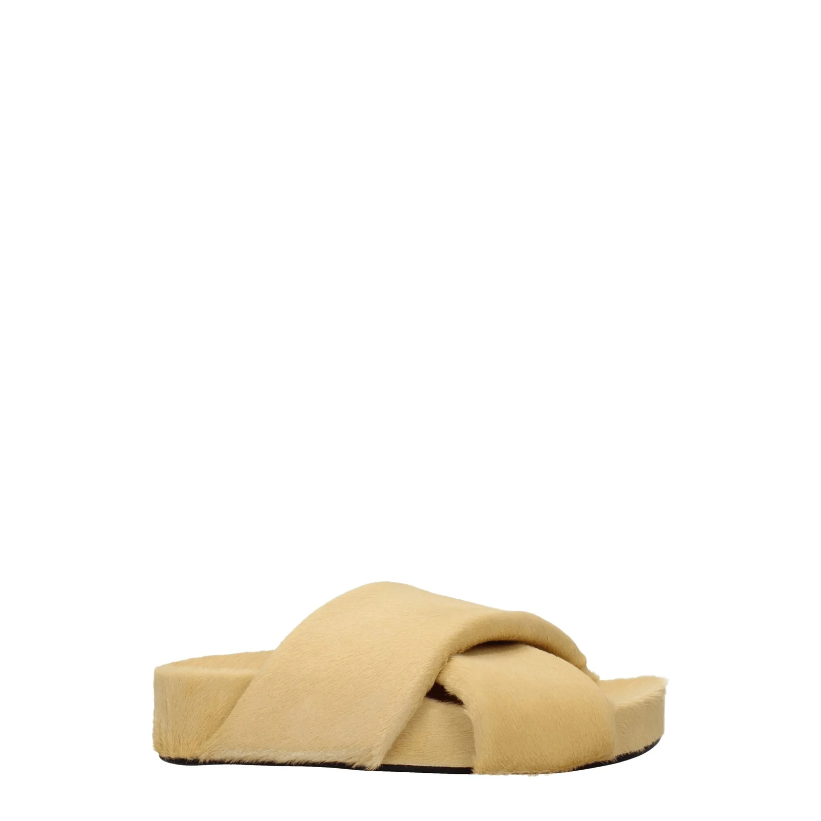 Women's Beige Horsehair Slippers
