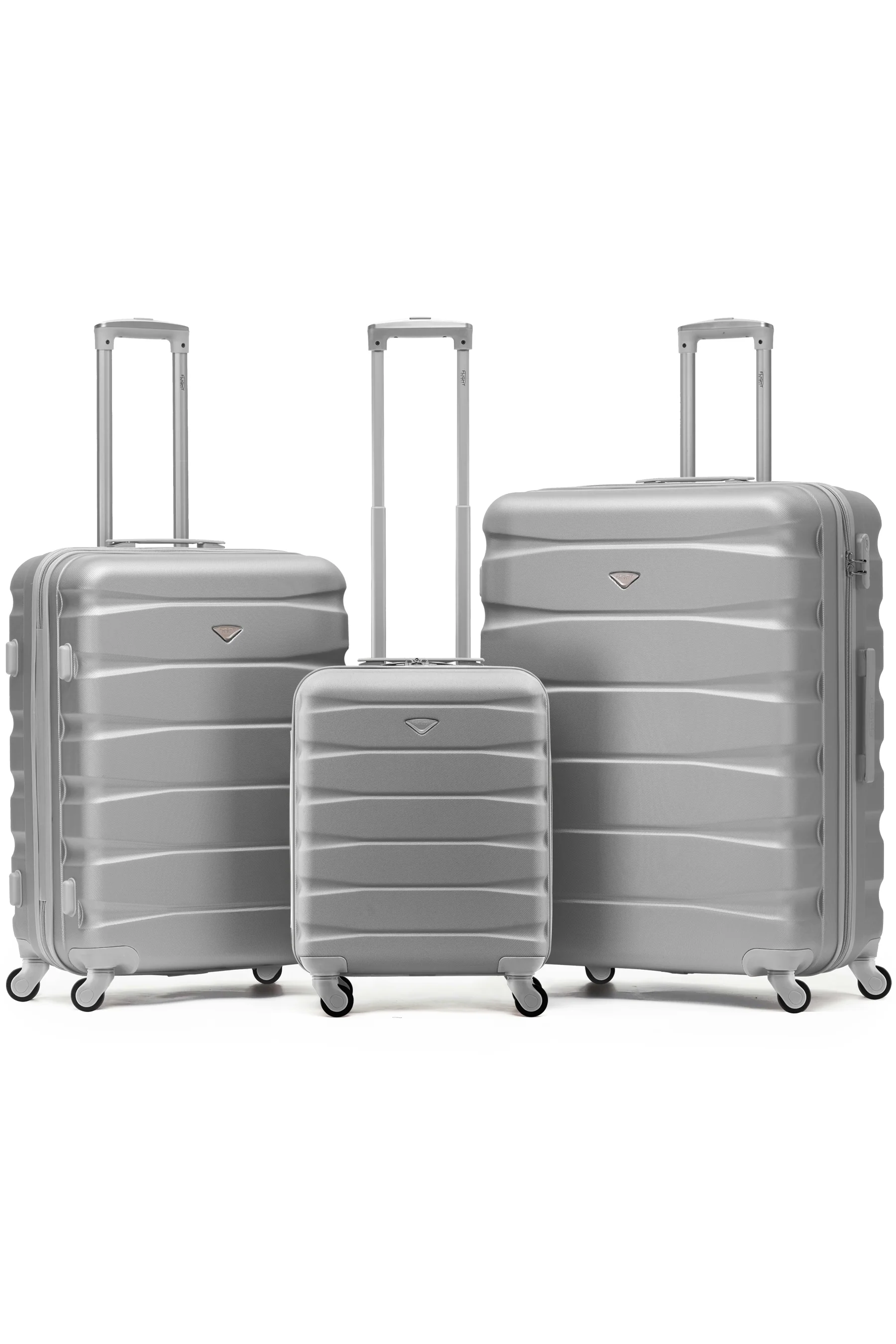 SAFIR 3-Piece Suitcase Set (55x40x20cm + Medium + Large) - Silver / Set of 3