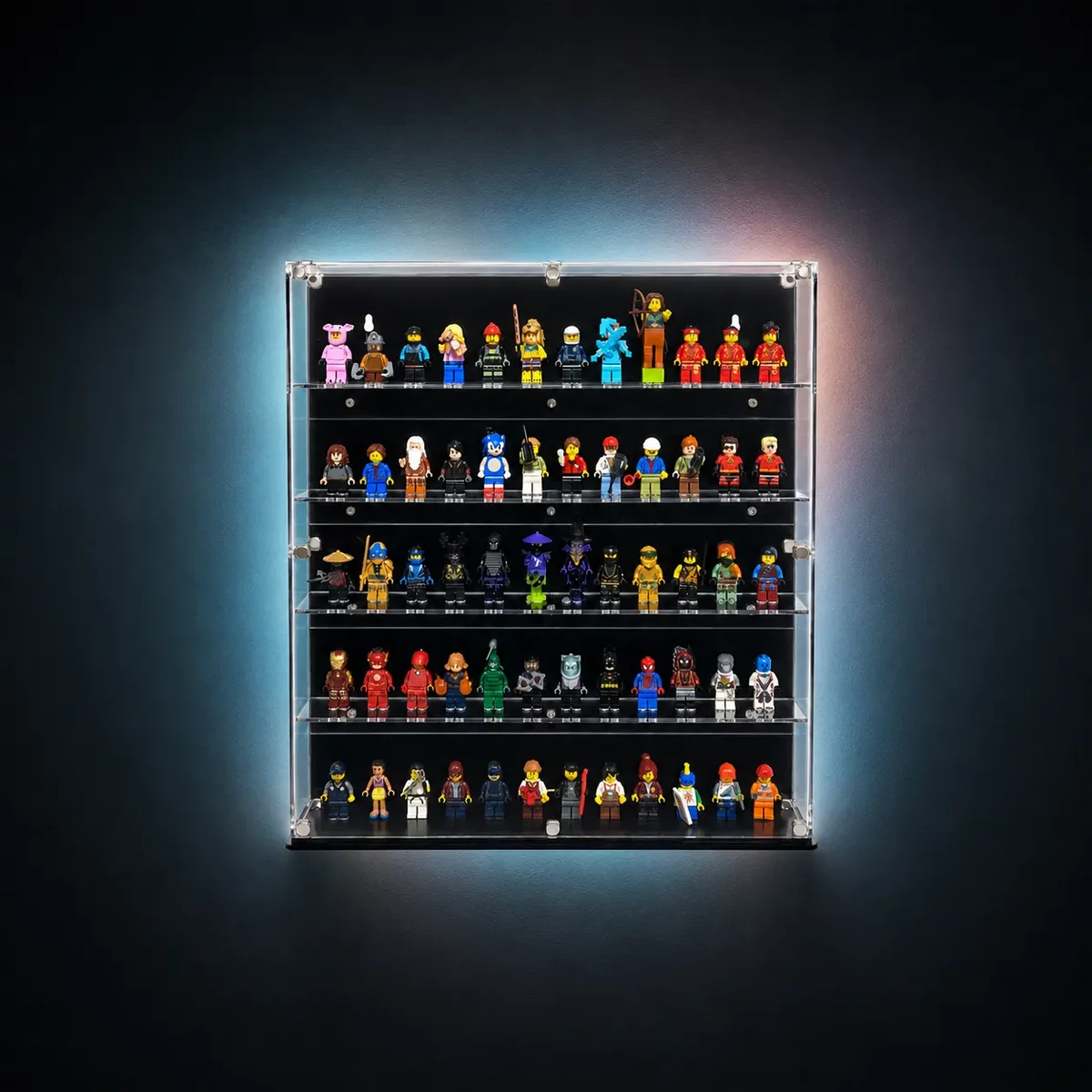 60 LEGO® Minifigures Wall Display Case