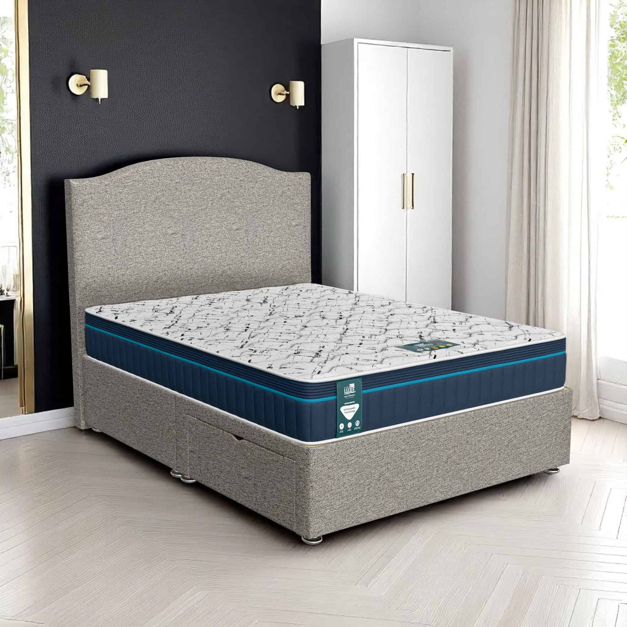 Luxe Mattresses Luxe Loafer Upholstered Divan - Naples Cream, Queen Size 120 x 190cm (Small Double)