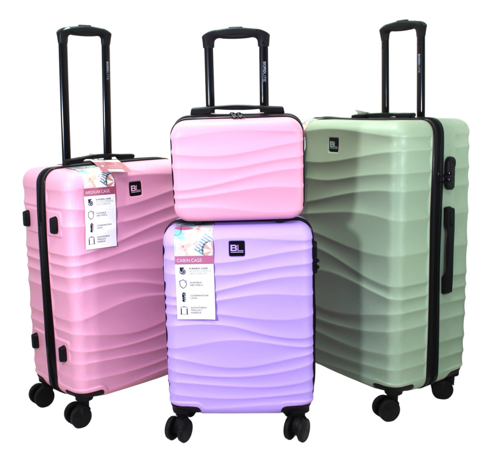 Large Medium Suitcase 4 Wheel Lightweight Luggage ABS Hard Shell Cabin Case