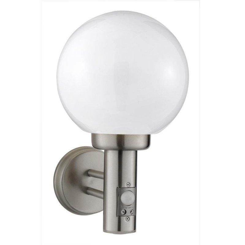 Searchlight Lighting Searchlight 085 Globe Outside Wall Light Stainless Steel With Motion Sensor