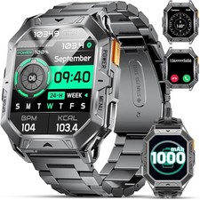 Men's Smartwatch with 1000 mAh 50 Day Battery 2.13 Inch AMOLED Display...