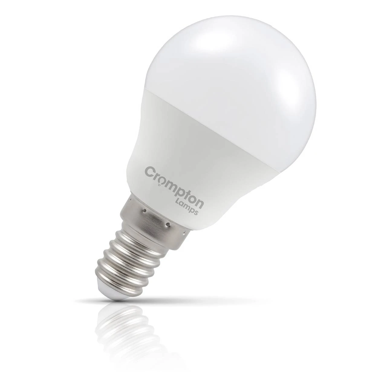 Crompton Lamps Crompton Golfball LED Light Bulb E14 4.2W (40W Eqv) Warm White Opal Round Small Screw Frosted