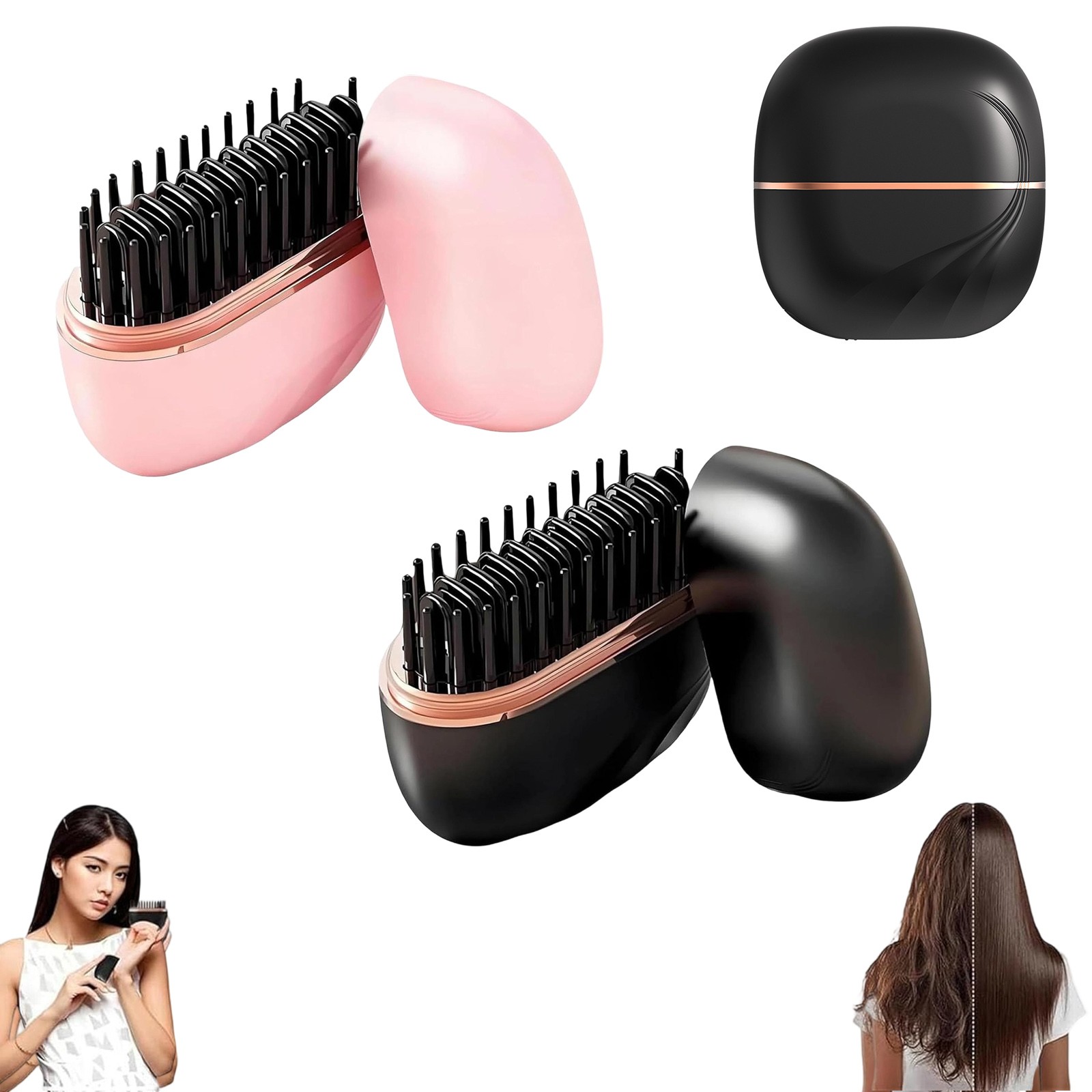 Hair Straightener Brush - Rechargeable & Cordless Mini Hair Straightener Comb👋
