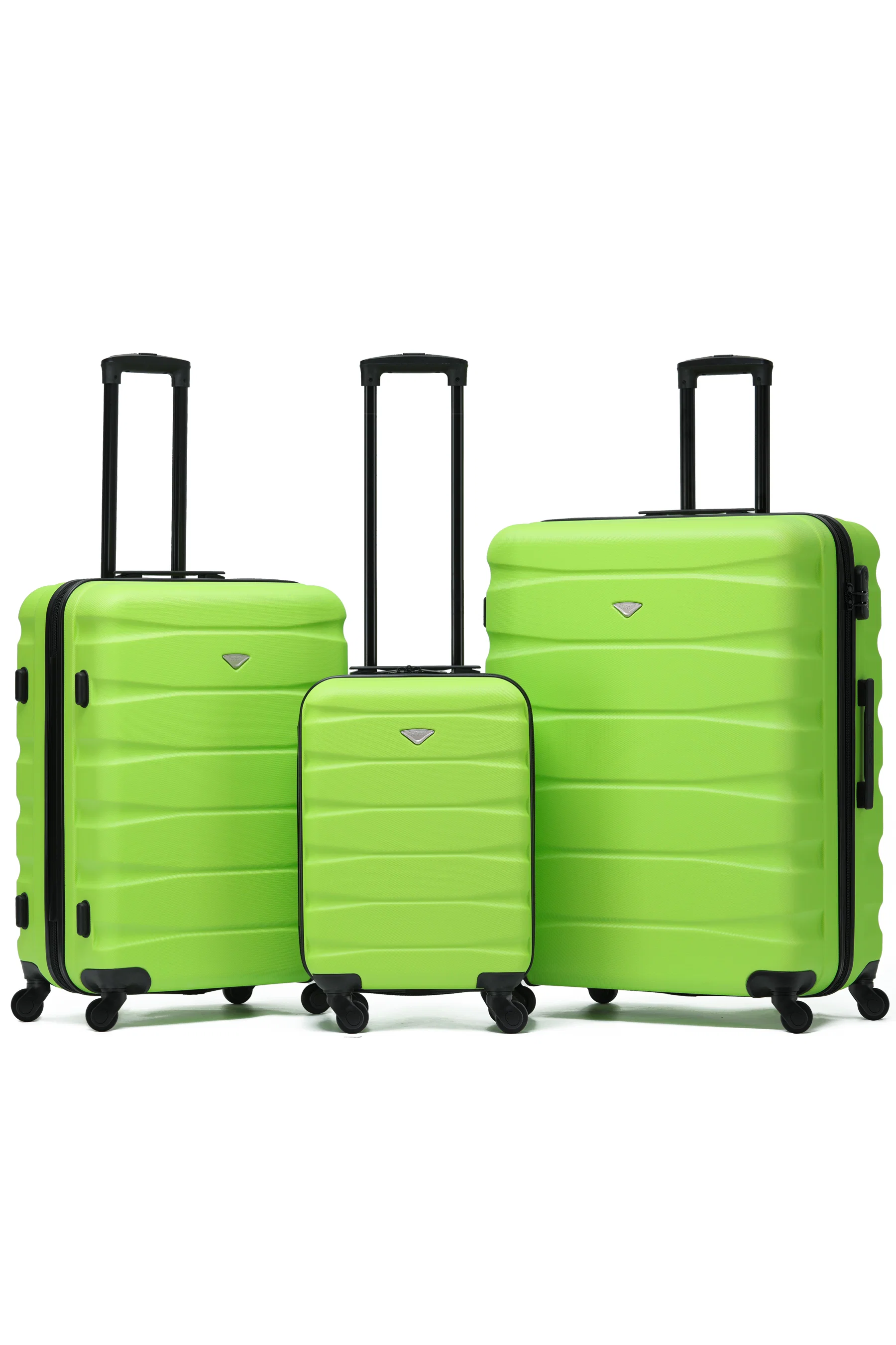 SAFIR 3-Piece Suitcase Set (55x35x20cm + Medium + Large) - Green / Black / Set of 3