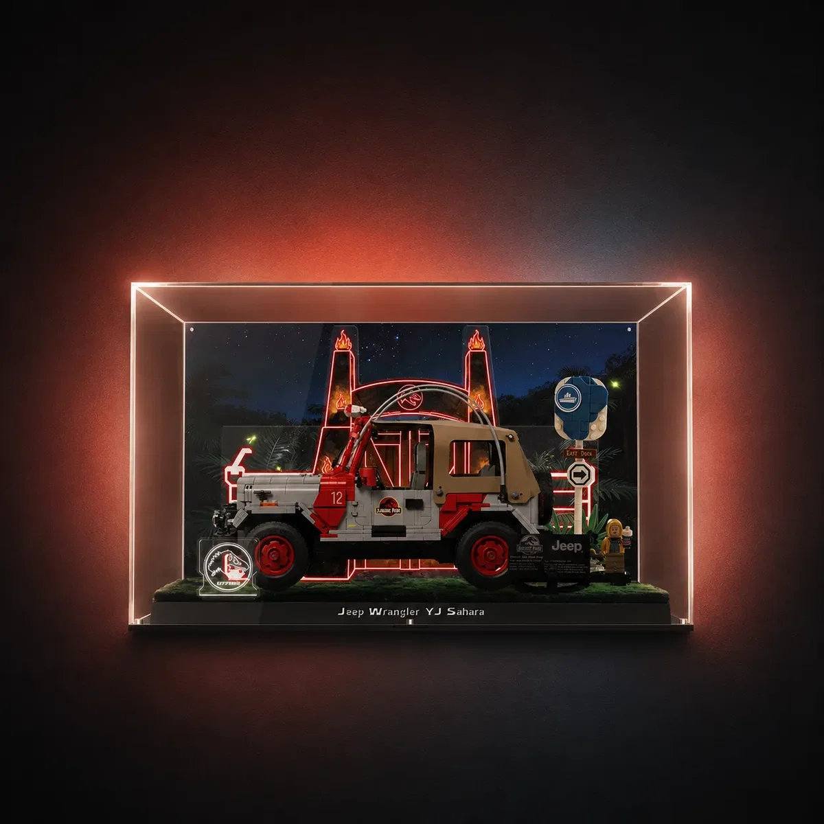 Acrylic Display Case for LEGO® Jurassic Park Jeep® Wrangler 77984