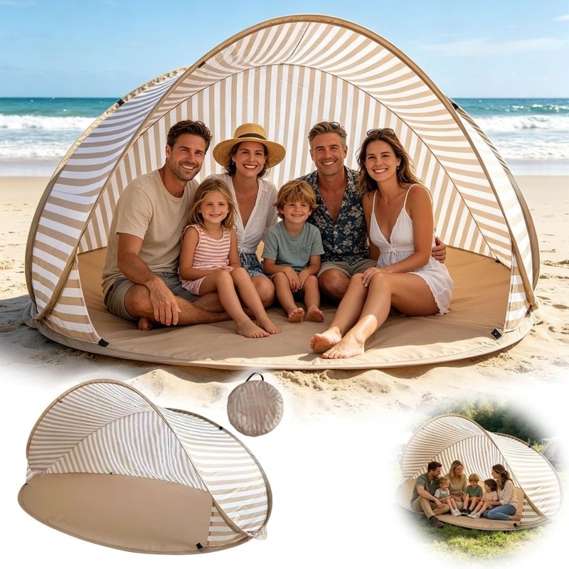 3-4 Person Pop Up Beach Tent UV Sun Shelter Camping Picnic Foldable Portable