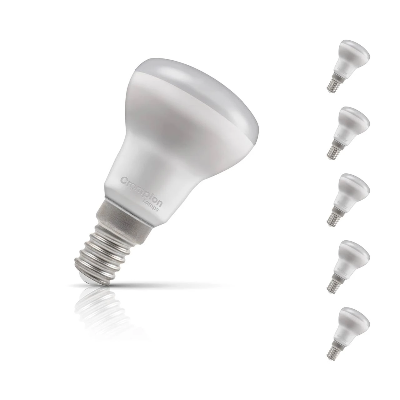 Crompton Lamps 5-Pack Crompton R39 Reflector LED Light Bulbs E14 2.2W (40W Eqv) Warm White Opal Spotlight Small Screw Frosted 120°