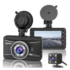 Dash Cam Front Rear 1080P Full HD Dual Dashcam 3'' LED Display Camera Recorder