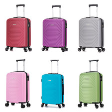 55x40x20 Ryanair Cabin Suitcase 4 Wheel HardShell Luggage Case Hand Carry On ABS