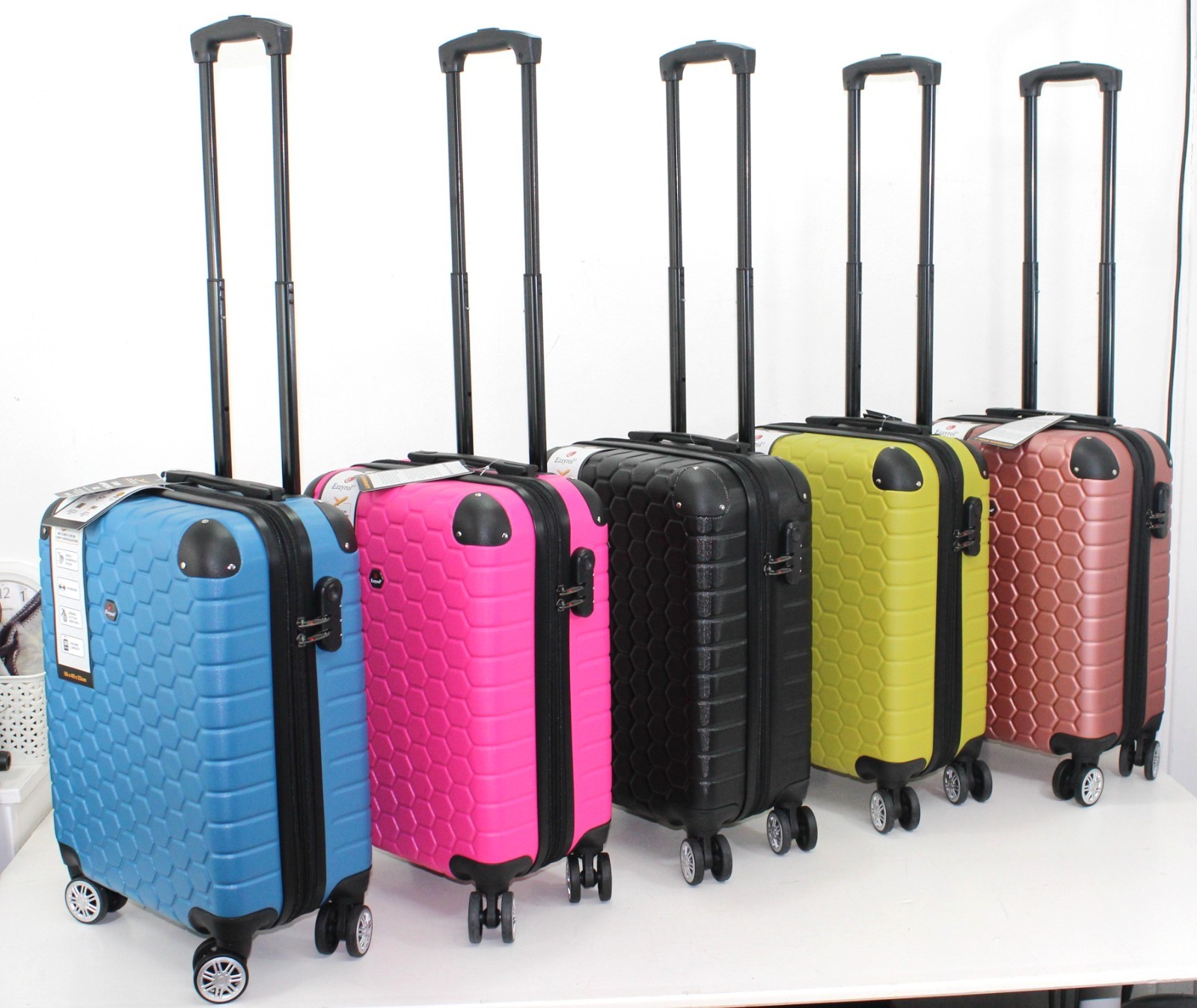 55x40x20cm 4 Wheel Suitcase Hard Shell Carry On Cabin Trolley Case Travel Bag