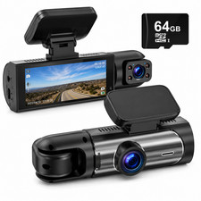 1080P Dual Dash Cam Front & Cabin Camera 64GB TF Card Loop Recording DVR