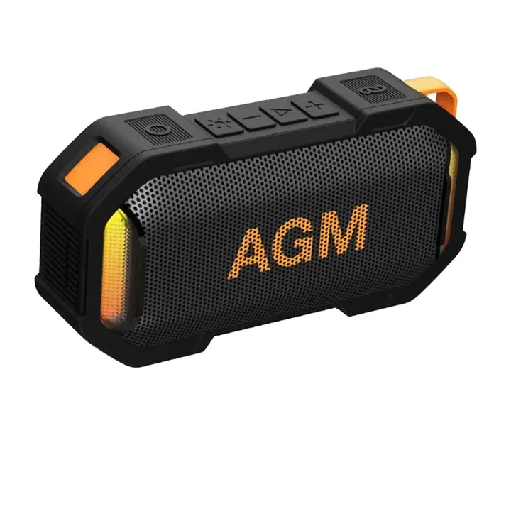 AGM UK - Rugged Device AGM MagROCK Magnetic Portable Speaker Bluetooth 5.4, Compact Wireless Speakers with Stereo Sound, Punchy Bass/TWS Pairing, USB-C, IPX7 Waterproof, LED