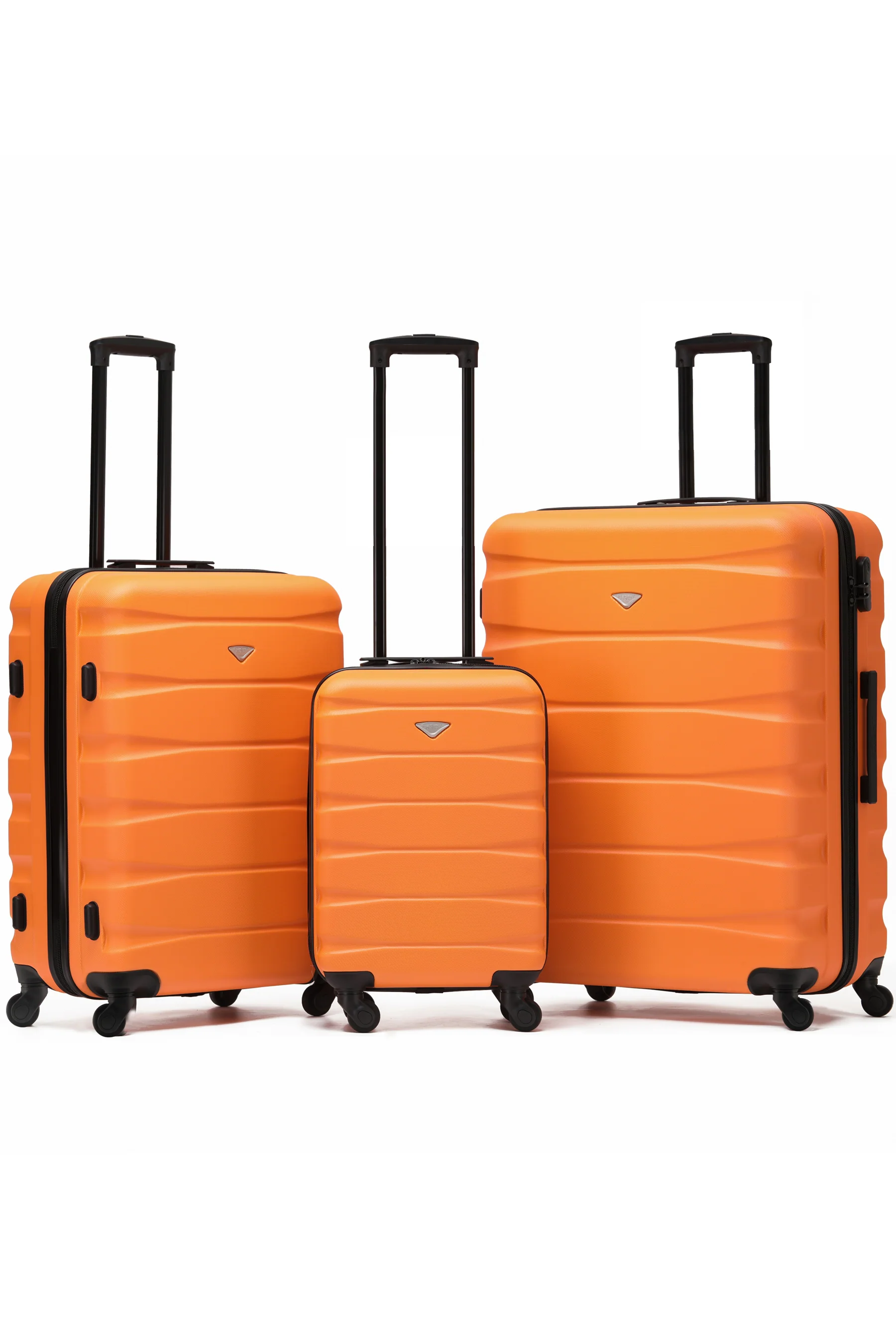 SAFIR 3-Piece Suitcase Set (55x35x20cm + Medium + Large) - Orange / Black / Set of 3