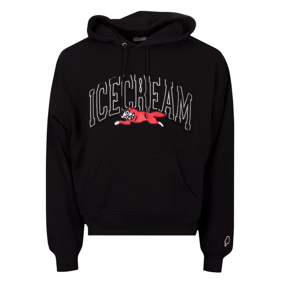 College Applique Running Dog Hoodie