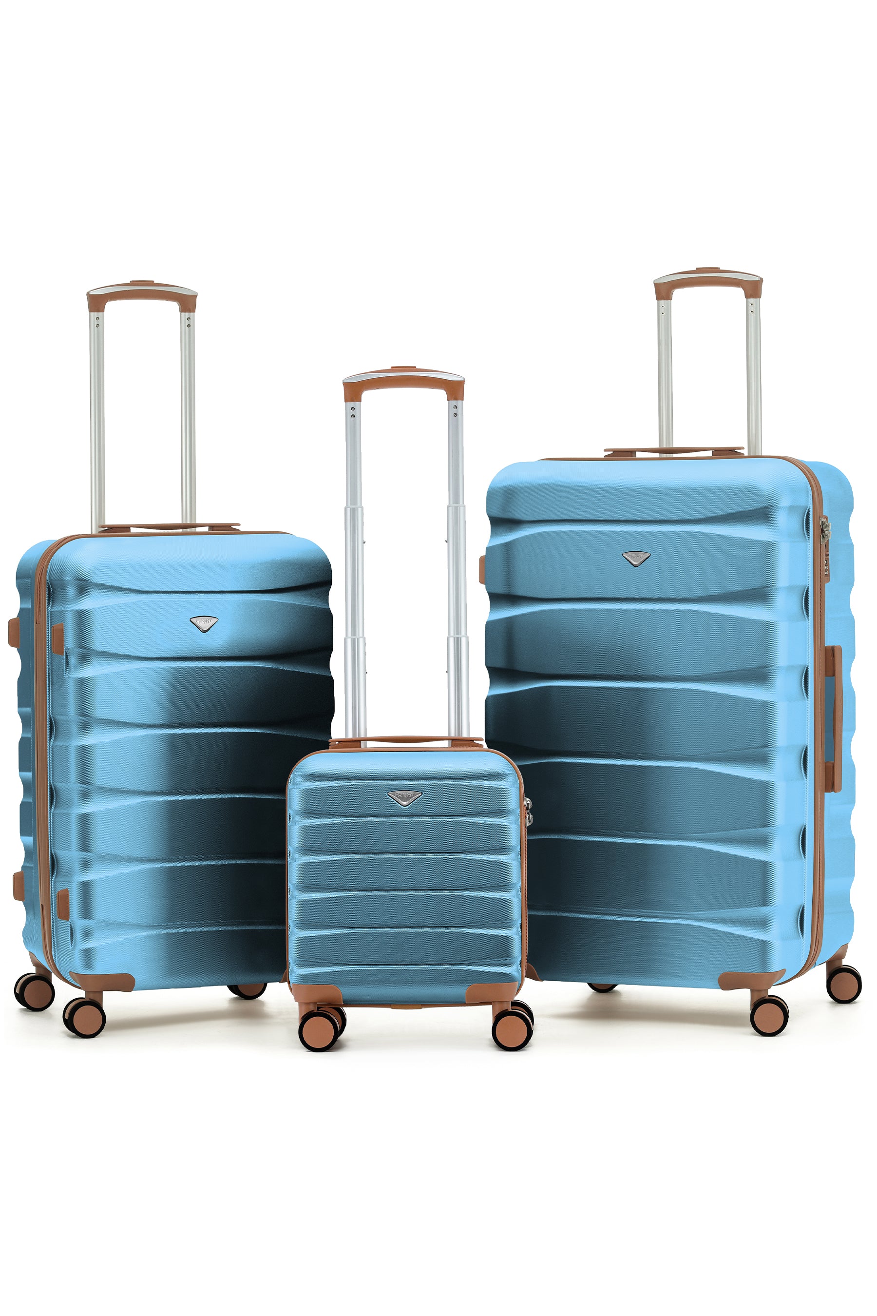 SAFIR TRUNK 3-Piece Suitcase Set (40x30x20cm + Medium + Large) - Baby Blue / Set of 3