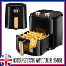 5.5L Manual Air Fryer Large Oven Low Fat Healthy Oil free Frying 1800W Black