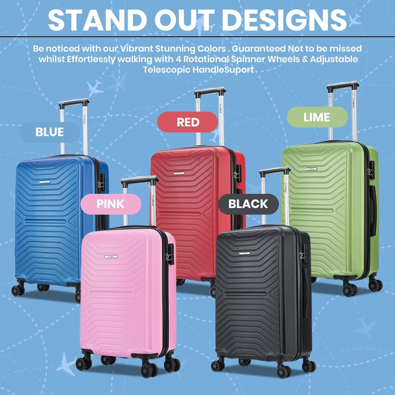 XL Large Suitcase 4 Wheel Medium Lightweight Luggage ABS Hard Shell Cabin Case
