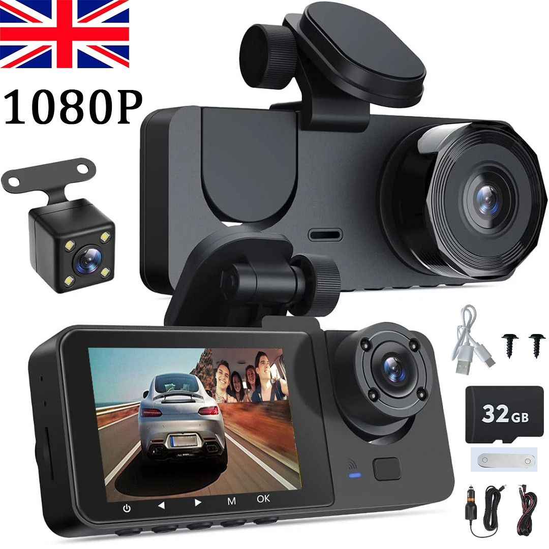 1080P Dash Cam Front & Rear Wireless Dashcam for 360° Wide Angle 32GB TF Card