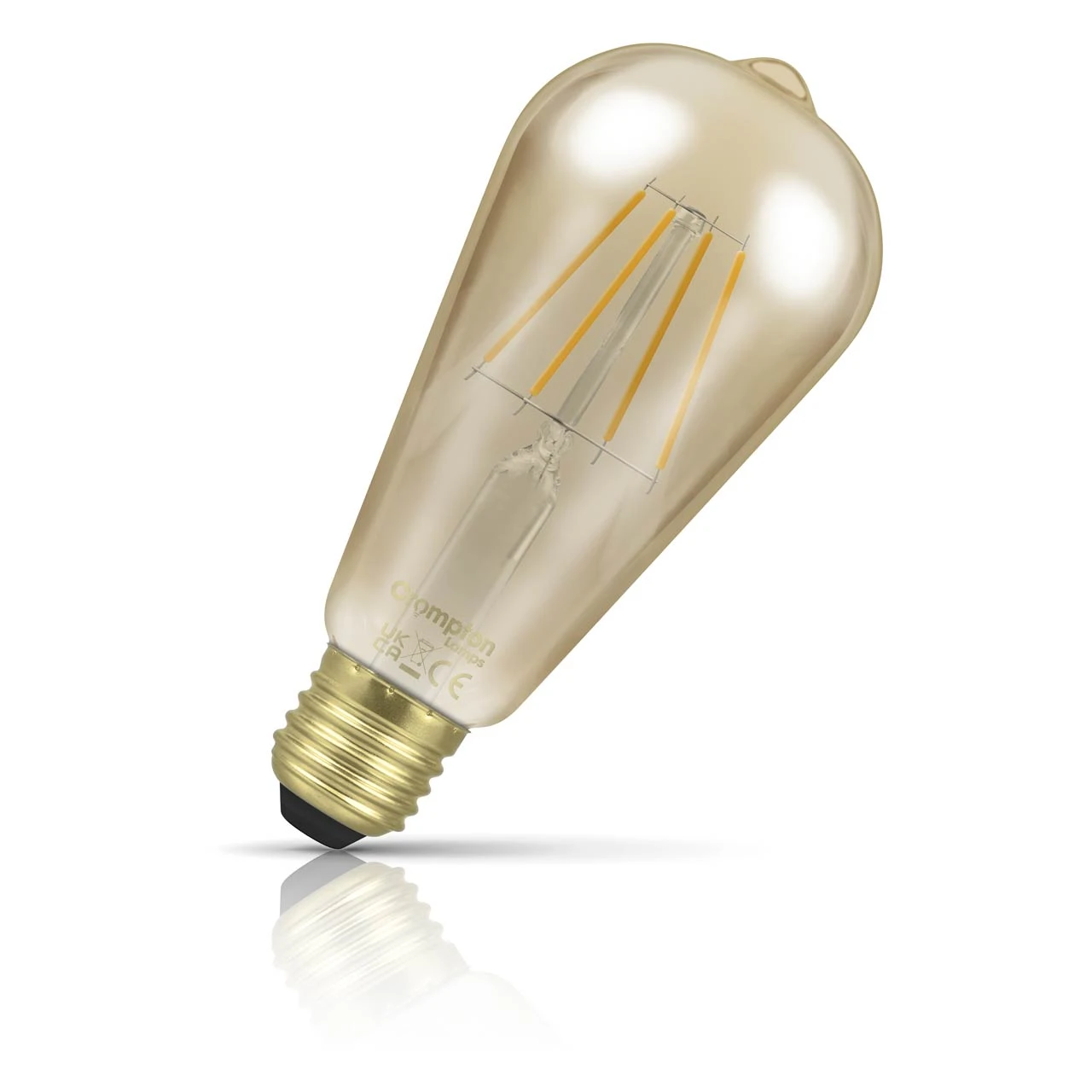 Crompton Lamps Crompton ST64 LED Squirrel Cage Light Bulb E27 4.5W (35W Eqv) Dim Extra Warm White Antique Filament Screw Vintage Edison
