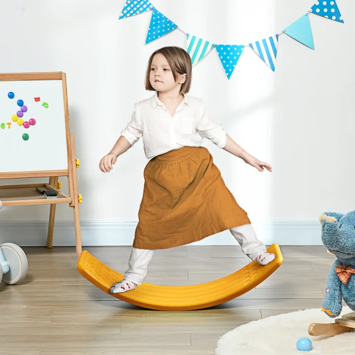 ZONEKIZ Balance Board Kids Wobble Board, Stepping Stone, Montessori Toy for Children, Nursery Toy, for Ages 3-6 Years, 82 x 27.5 x 19.5cm