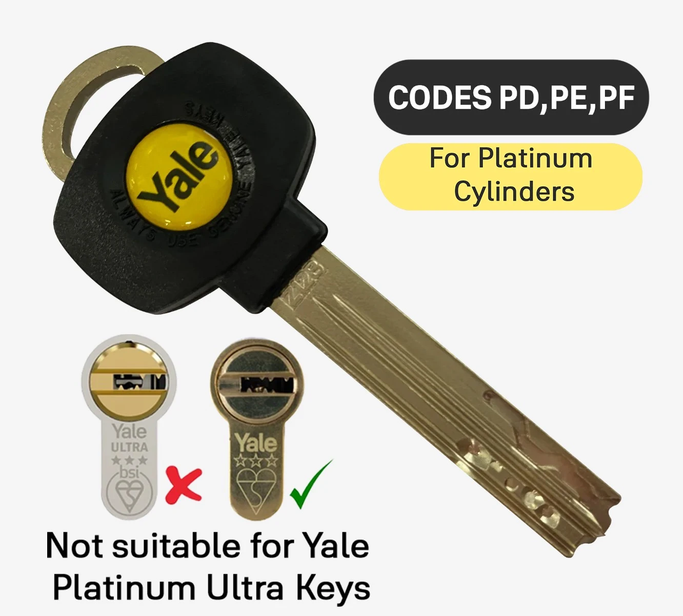 Yale Platinum 3 Star 10 pin Single key