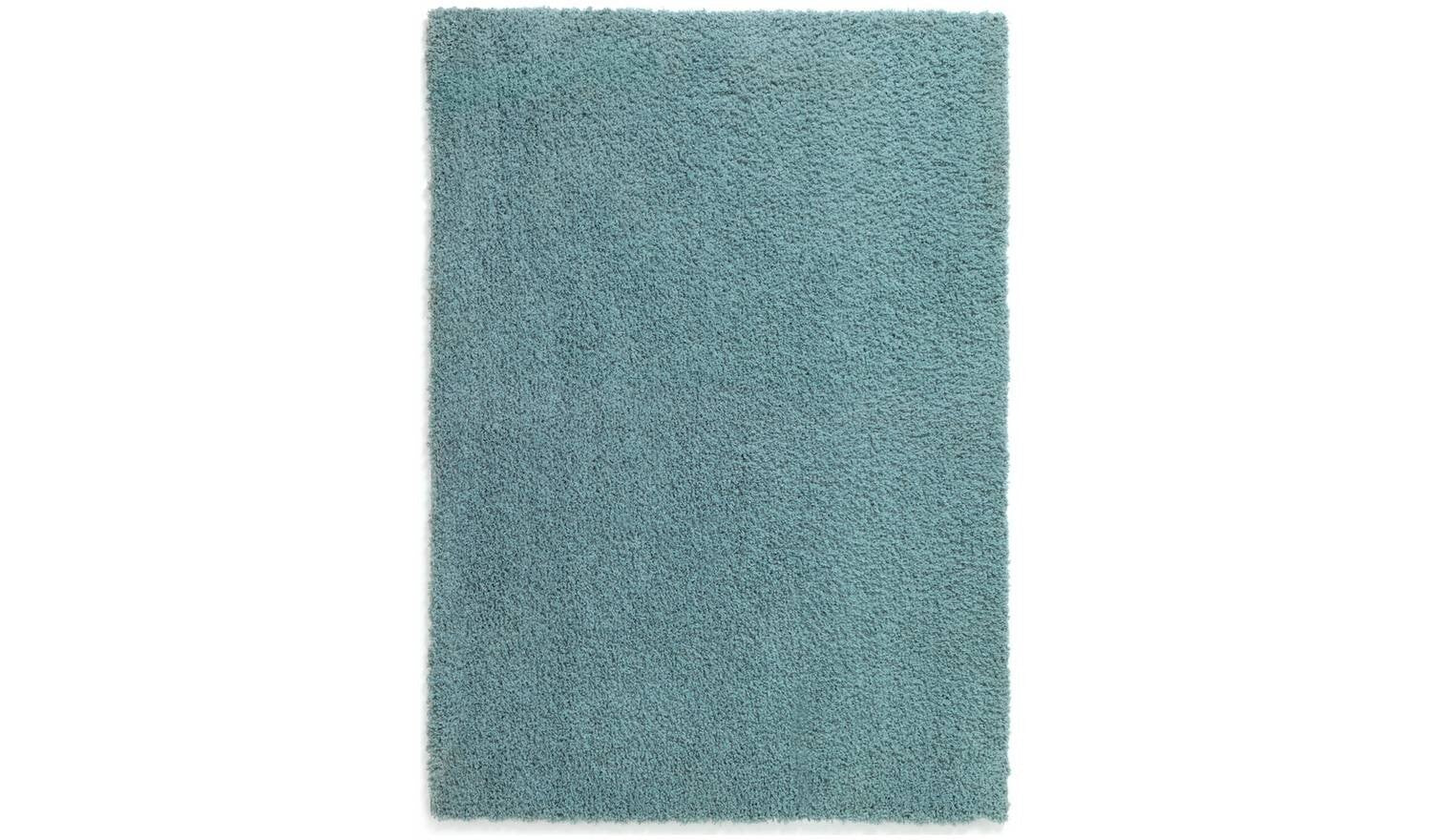 Habitat Cosy Recycled Blue Shaggy Rug 150x80cm Soft Living Room Bedroom Floor