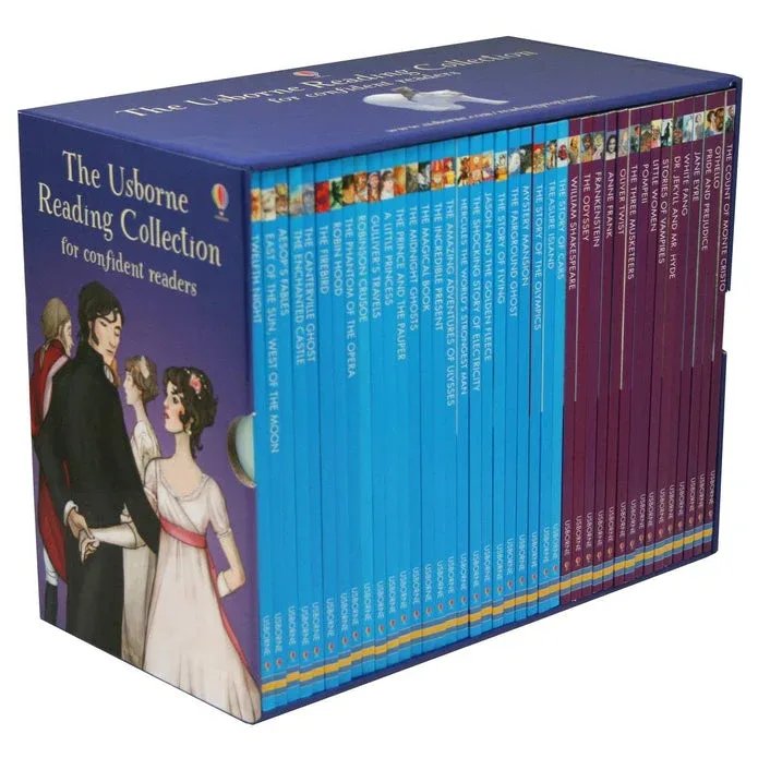 Usborne Reading Collection for Confident Readers Purple Edition 40 Books Box Set - Ages 7-11 - Paperback Classic Tales & Adventures