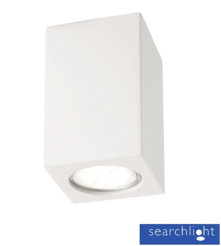 Searchlight Lighting Searchlight 9262 Gypsum 1 Light White Plaster Square Ceiling Light Which Is Paintable