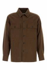 Men's Shirt Khaki Virgin Wool