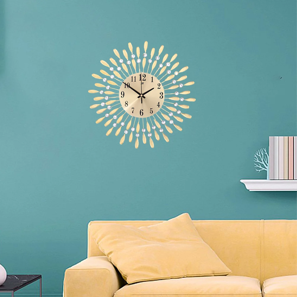 Garden Sanctuary 3D Silent Drop-Shape Metal Wall Clock with Crystal