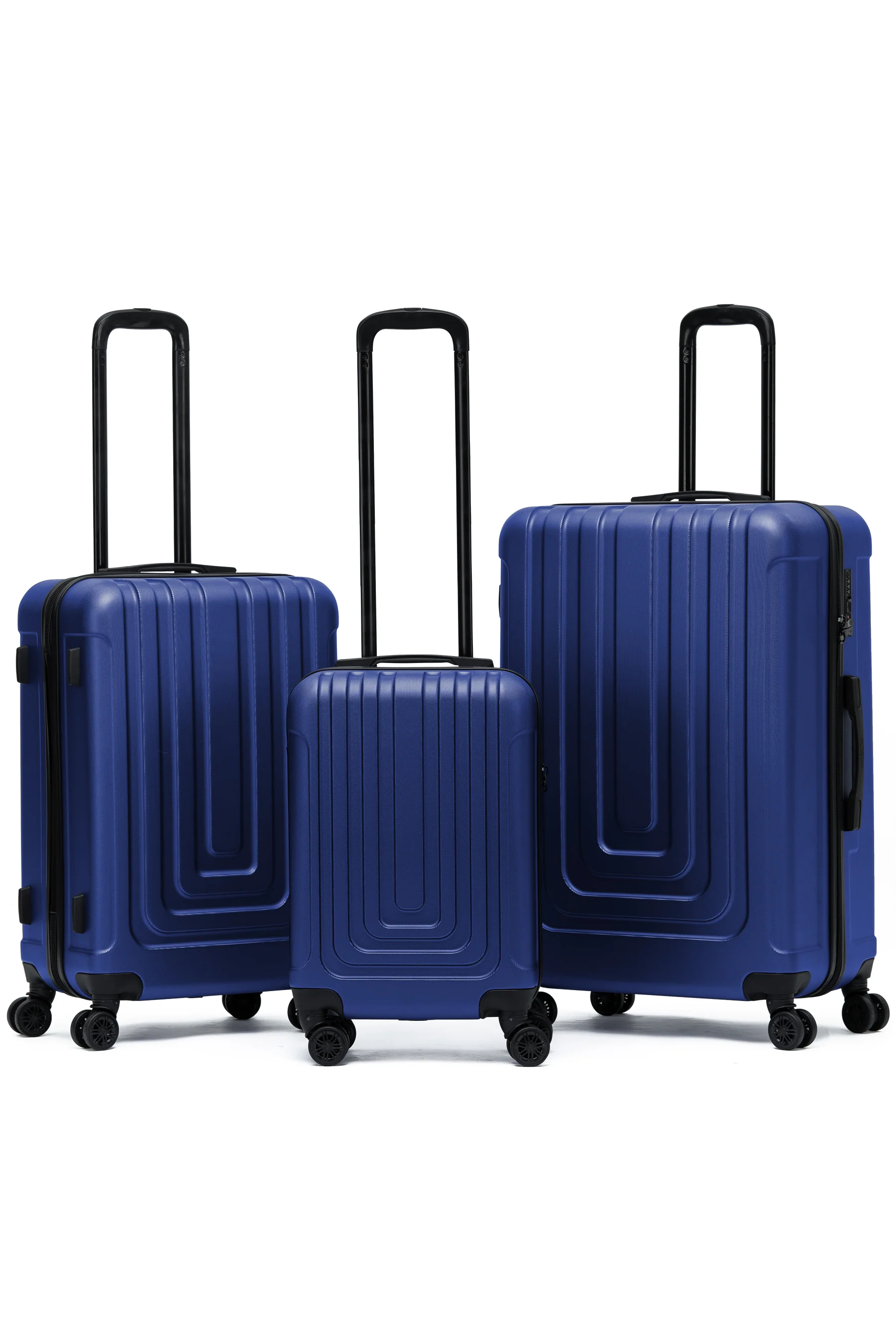 CURVE 3-Piece Suitcase Set (55x35x20cm + Medium + Large) - Navy / Set of 3