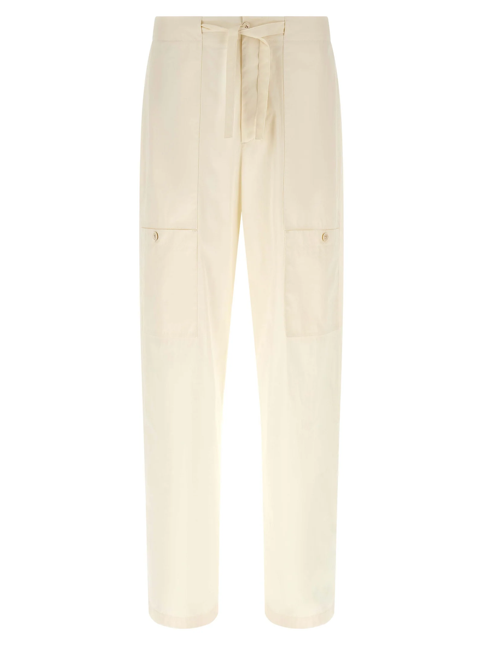 Men's Beige Cotton Cargo Pants